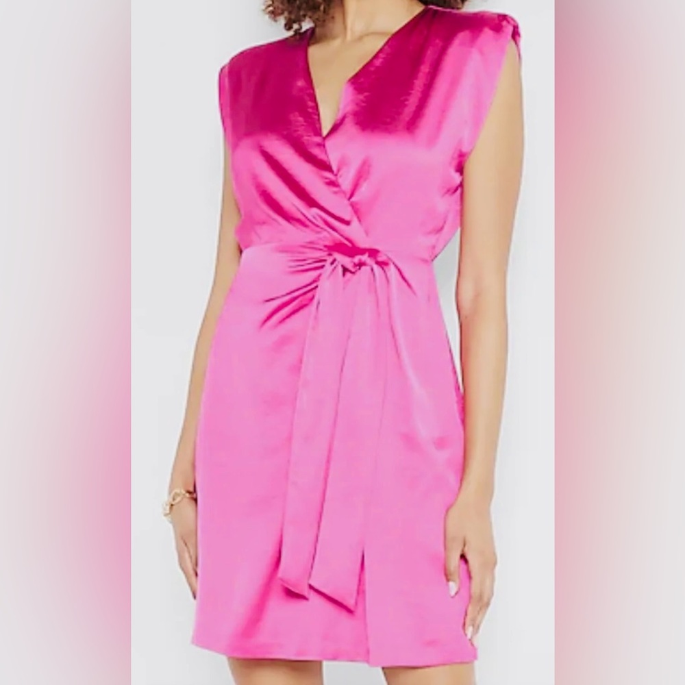 EDITION Express - *Limited Edition* Hot Pink Satin Tie-Waist Mini Dress
